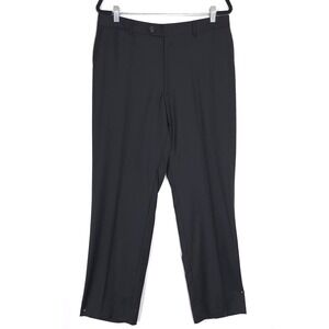Byron Luca di Marco Men's Dress Pants Size 52 US 34x31 Black 100% WOOL 150's B0P